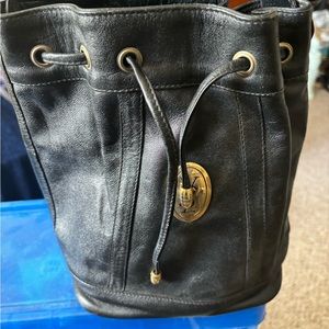 Cute black bucket bag.